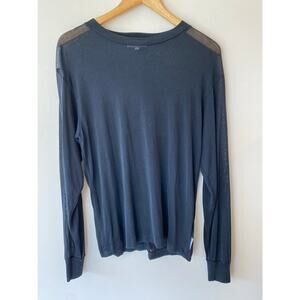Thermasilk Women's 100% Silk Long Sleeve Shirt Large Sheer Lightweight Black